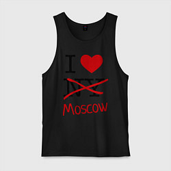 Майка мужская хлопок I love Moscow, цвет: черный