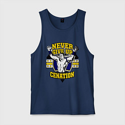 Майка мужская хлопок Never Give Up: Cenation, цвет: тёмно-синий