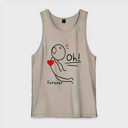 Майка мужская хлопок Oh: Forever, цвет: миндальный