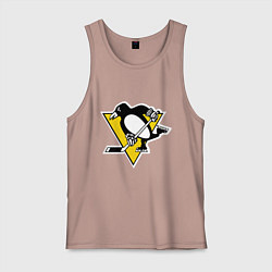 Майка мужская хлопок Pittsburgh Penguins, цвет: пыльно-розовый