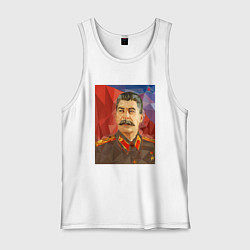 Майка мужская хлопок Сталин: полигоны, цвет: белый