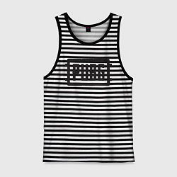 Майка мужская хлопок PUBG, цвет: черная тельняшка