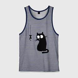 Мужская майка Кот и рыба