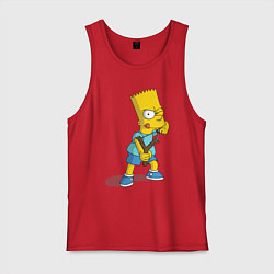 Майка мужская хлопок Bart Bully, цвет: красный
