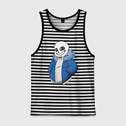 Майка мужская хлопок Sans, цвет: черная тельняшка