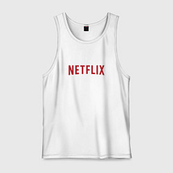 Майка мужская хлопок Netflix, цвет: белый