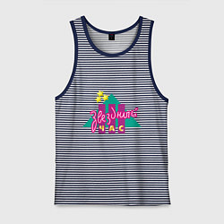 Майка мужская хлопок Звездный час, цвет: синяя тельняшка