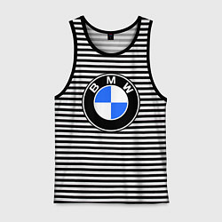 Майка мужская хлопок Logo BMW, цвет: черная тельняшка