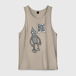 Майка мужская хлопок Построю свой мир, цвет: миндальный