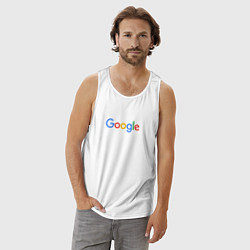 Майка мужская хлопок Google, цвет: белый — фото 2