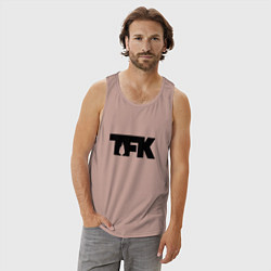 Майка мужская хлопок TFK: Black Logo, цвет: пыльно-розовый — фото 2