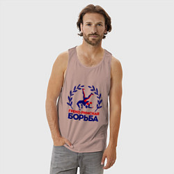 Майка мужская хлопок Греко-римская борьба, цвет: пыльно-розовый — фото 2