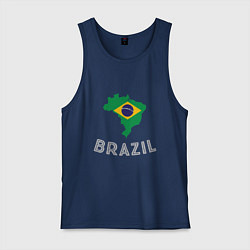 Майка мужская хлопок Brazil Country, цвет: тёмно-синий