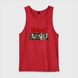 Майка мужская хлопок Slipknot Faces, цвет: красный