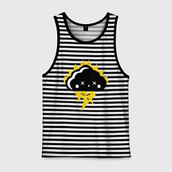 Майка мужская хлопок Тучка Аниме, цвет: черная тельняшка