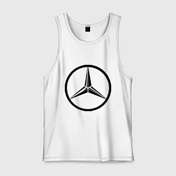 Майка мужская хлопок Mercedes-Benz logo, цвет: белый