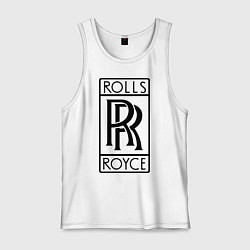 Майка мужская хлопок Rolls-Royce logo, цвет: белый