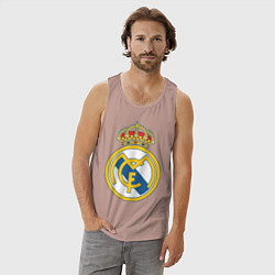 Майка мужская хлопок Real Madrid FC, цвет: пыльно-розовый — фото 2