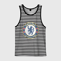 Майка мужская хлопок Chelsea FC, цвет: черная тельняшка