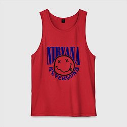 Майка мужская хлопок Nevermind Nirvana, цвет: красный