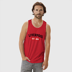 Майка мужская хлопок FC Liverpool Est. 1892, цвет: красный — фото 2