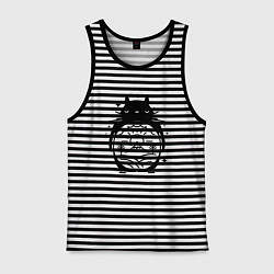 Майка мужская хлопок Мой сосед Тоторо, цвет: черная тельняшка