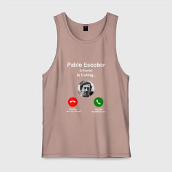 Майка мужская хлопок Escobar is calling, цвет: пыльно-розовый