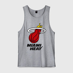 Майка мужская хлопок Miami Heat-logo, цвет: меланж