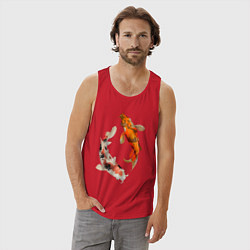 Майка мужская хлопок Инь-Ян, цвет: красный — фото 2