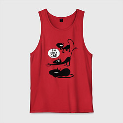 Майка мужская хлопок I'm not a CAT!, цвет: красный