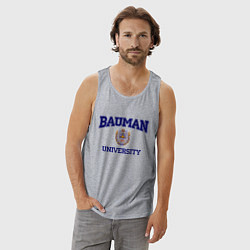 Майка мужская хлопок BAUMAN University, цвет: меланж — фото 2