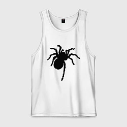 Майка мужская хлопок Черный паук, цвет: белый