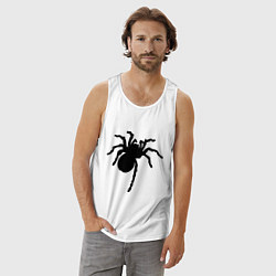 Майка мужская хлопок Черный паук, цвет: белый — фото 2