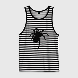 Майка мужская хлопок Черный паук, цвет: черная тельняшка