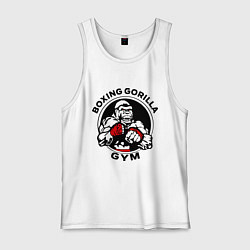 Майка мужская хлопок Boxing gorilla gym, цвет: белый