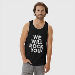 Майка мужская хлопок We Wil Rock You, цвет: черный — фото 2