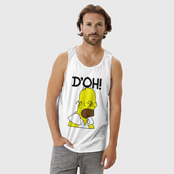 Майка мужская хлопок Doh!, цвет: белый — фото 2