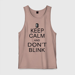 Майка мужская хлопок Keep Calm & Don't Blink, цвет: пыльно-розовый