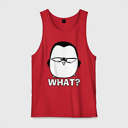 Майка мужская хлопок What?, цвет: красный