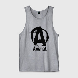 Майка мужская хлопок Animal Logo, цвет: меланж