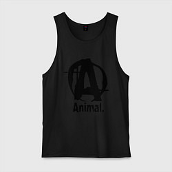 Майка мужская хлопок Animal Logo, цвет: черный