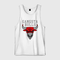 Майка мужская хлопок Gangsta Bulls, цвет: белый