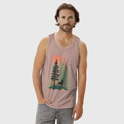 Майка мужская хлопок Forest Adventure, цвет: пыльно-розовый — фото 2