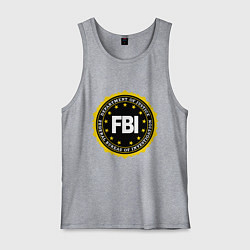 Майка мужская хлопок FBI Departament, цвет: меланж