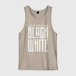 Майка мужская хлопок Juventus: Black & White, цвет: миндальный