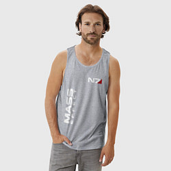 Майка мужская хлопок MASS EFFECT N7, цвет: меланж — фото 2