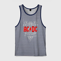 Майка мужская хлопок AC/DC: Black Ice, цвет: синяя тельняшка