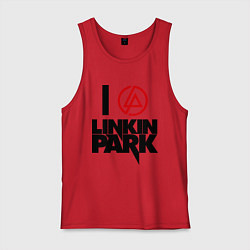 Майка мужская хлопок I love Linkin Park, цвет: красный
