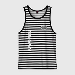 Майка мужская хлопок NISSAN, цвет: черная тельняшка