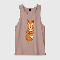 Мужская майка Лисенок занимается йогой